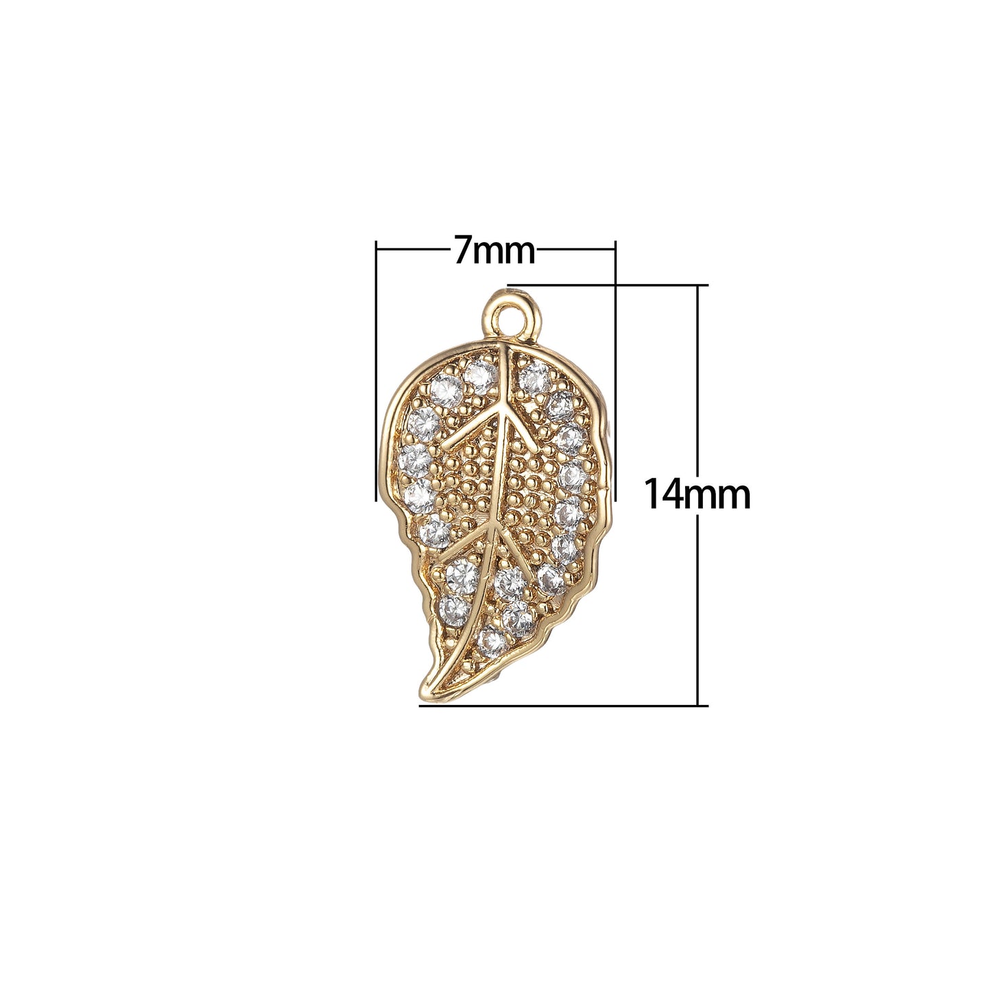 Mini Leaf Charms For Jewelry Making Micro Pave Leaves Shape Gold Tiny Pendants DIY Necklace Earrings Jewelry Accessory
