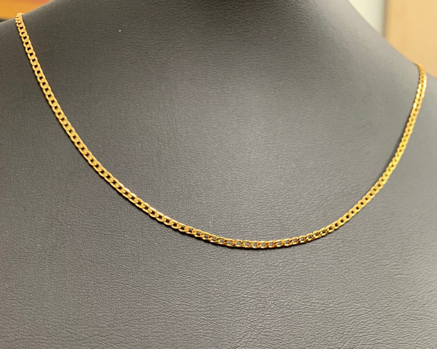 1pc 19.5'' Ready to Use 24K Gold Cuban Curb Necklace Chain, Layering Curb Chain Necklace, Lobster Clasp, Width is 4.6mm,CN-153
