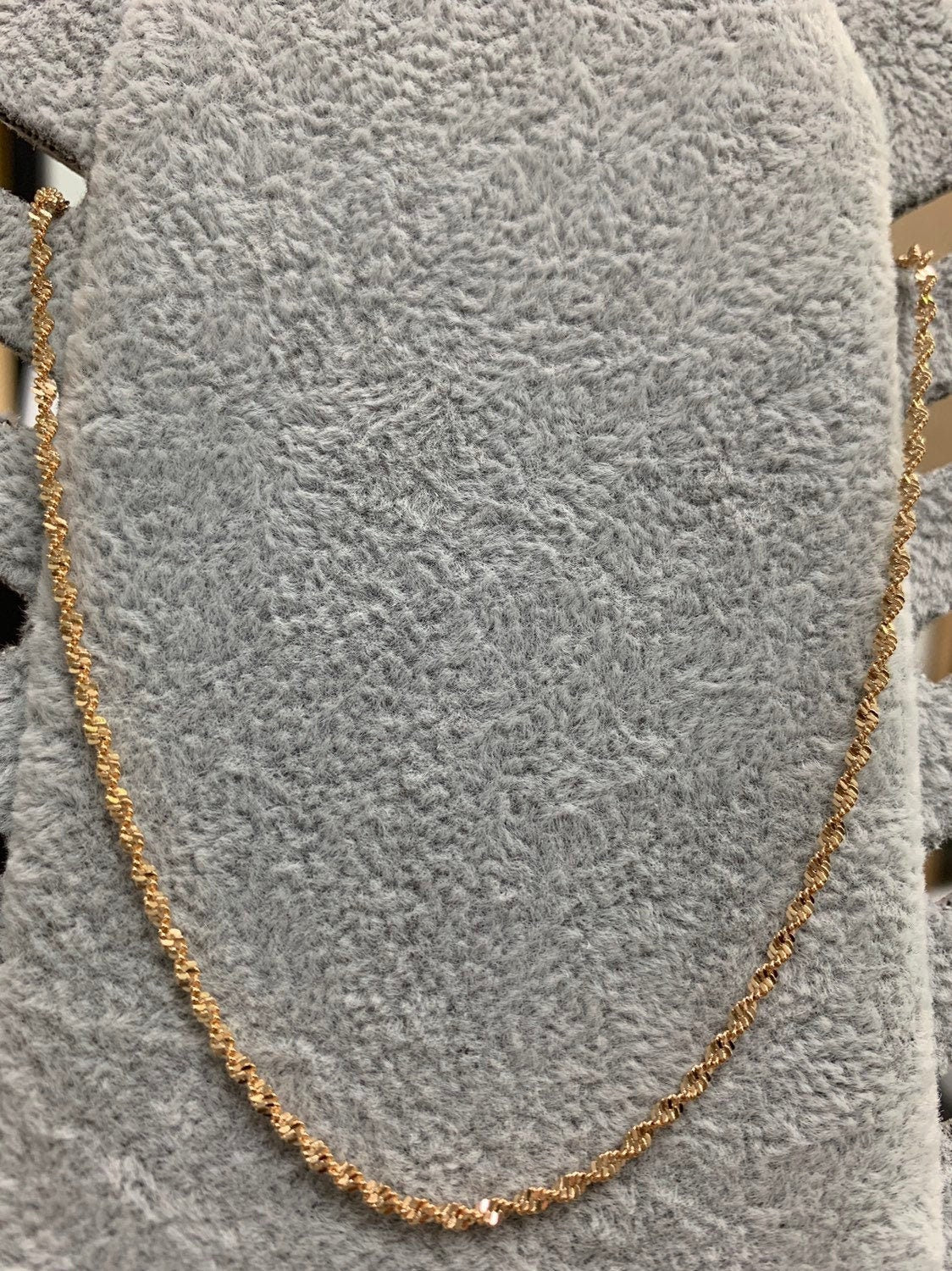 1pc 20'' Ready to Use 18K Gold Singapore Necklace Chain, Layer Twisted Chain Dainty Necklace, For Pendant Charm Necklace Making,308