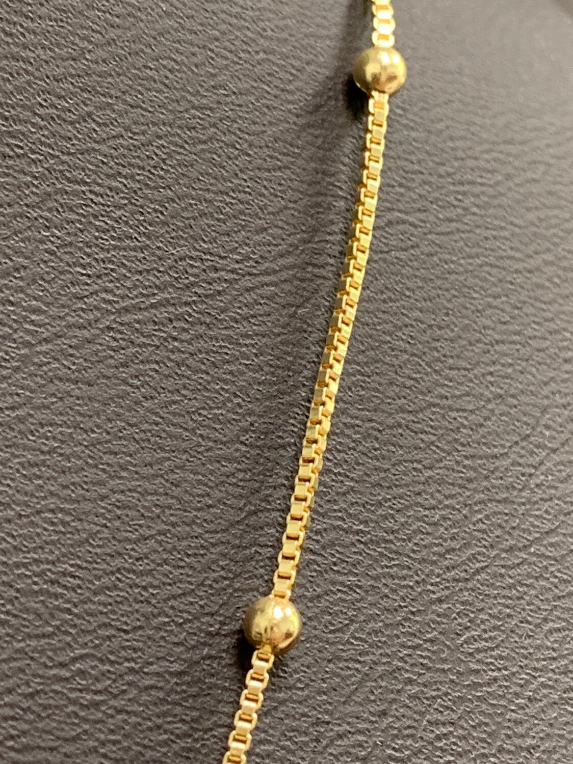 17.5'' Ready to Use Thin Rolo Necklace Chain, Layering Ball Box Chain Luxe Necklace, For Pendant Charm Necklace, 232