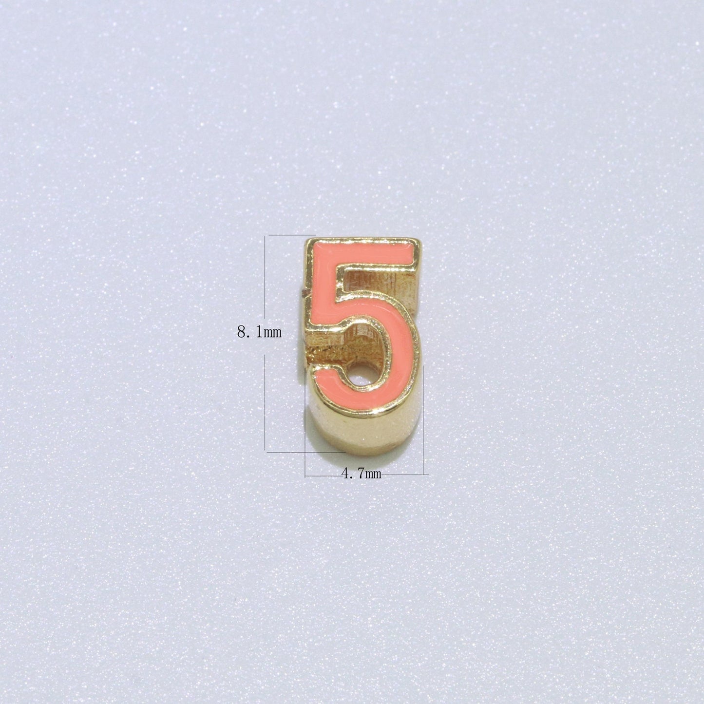 Gold Enamel Number Bead charm Personalized Beaded Colorful Bracelet Custom Year Age Beaded Bracelet for Jewelry Making Supply 8mm,10mm