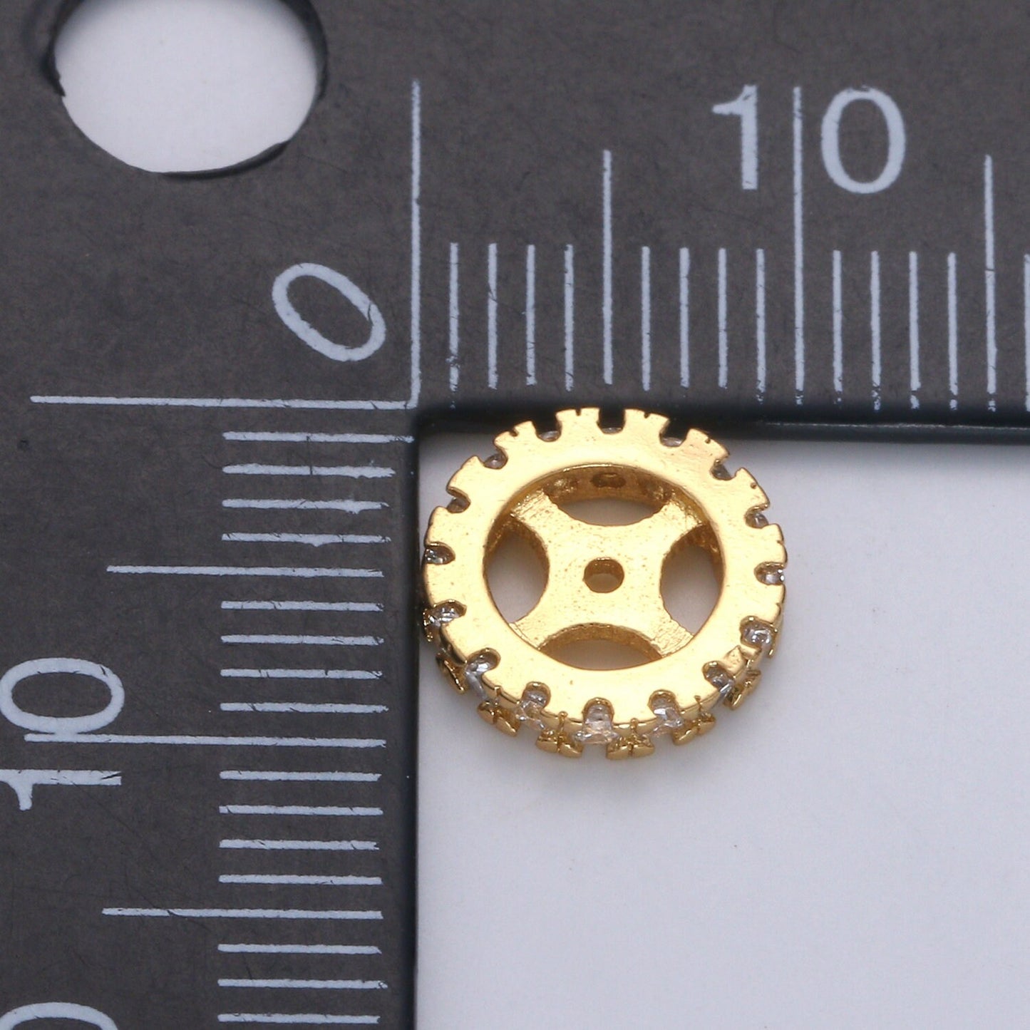 Cubic Zirconia Rondelle - Cz Beads - Crystal Spacers - Gold Rhinestone Spacer Beads Silver Bead Spacer Charm for Necklace Bracelet B508