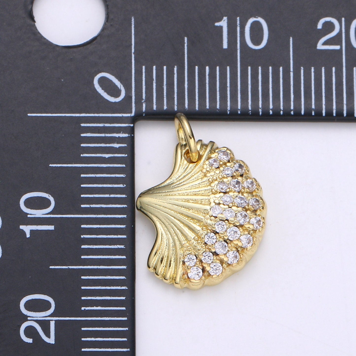 Gold Scallop Charm, CZ Golden Shell Pendant Charm, Beach, Nature, Coral Sea Shell Charm, Charm For DIY Jewelry,CHGF-2074
