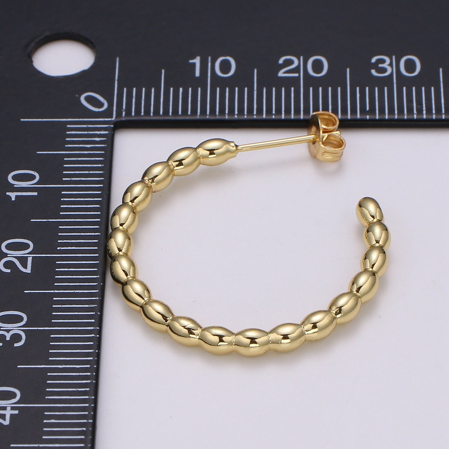 Beaded Design Gold Stud Earring, Medium SIze Gold Weavy Earring,Modern design for DIY Earring Craft Supply Jewelry Making,EARR-1406