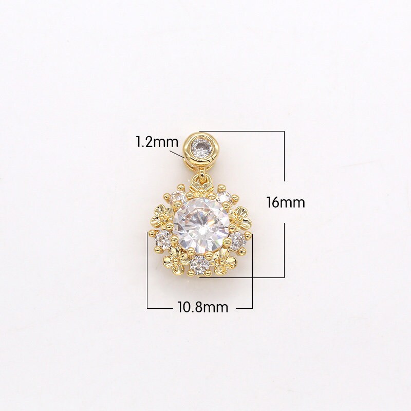 Mini Gold ball Charm Cubic round Charm circle Pendant Dangle Charms for Bracelet Necklace Supply Component -304