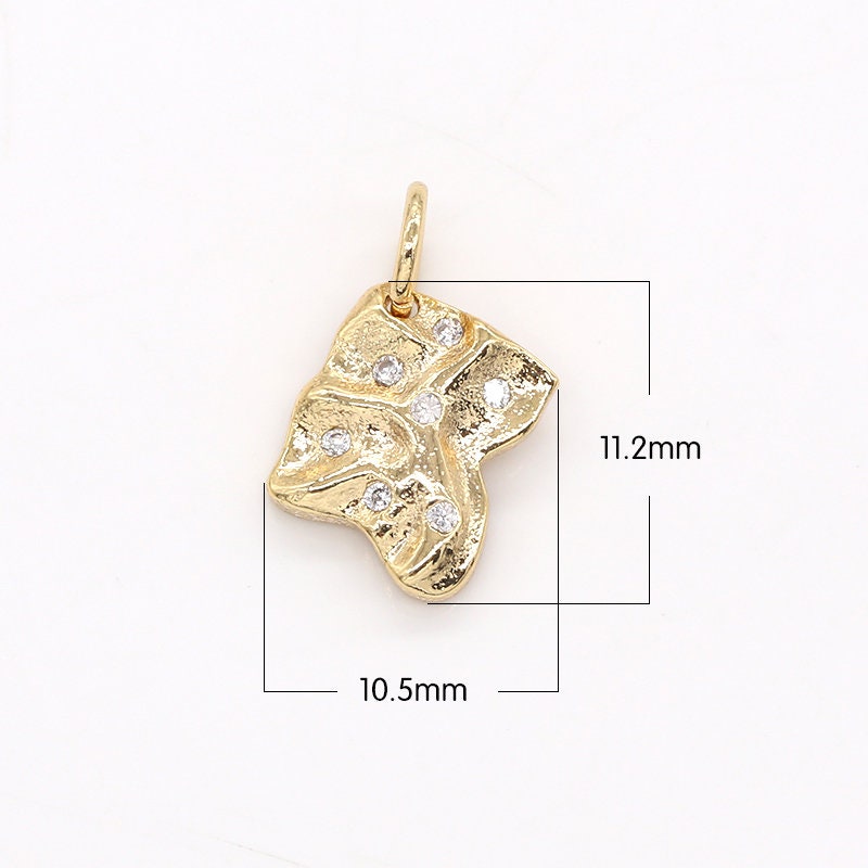 Tiny Gold Rustic Charm Mini Paper Design charm for Bracelet Earring Necklace Supply -552