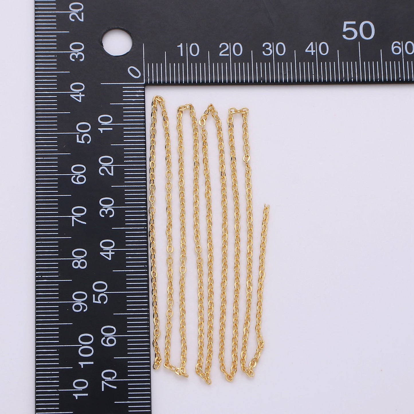 Gold Rolo Cable Chain by Yard, Cable Rolo Chain by Foot, Wholesale bulk Roll Chain for Jewelry, Thickness 1.7mm, 155