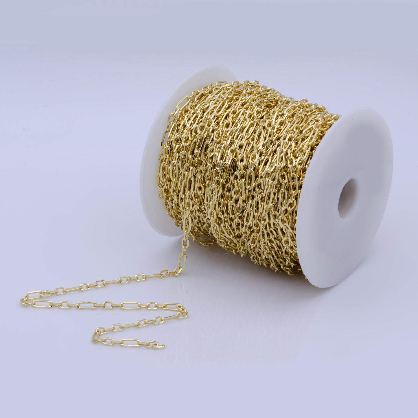 Gold Oval and Triple Rolo Chain, Dainty Chain by Yard, Great Quality bulk Chain for Jewelry Supplies, 551