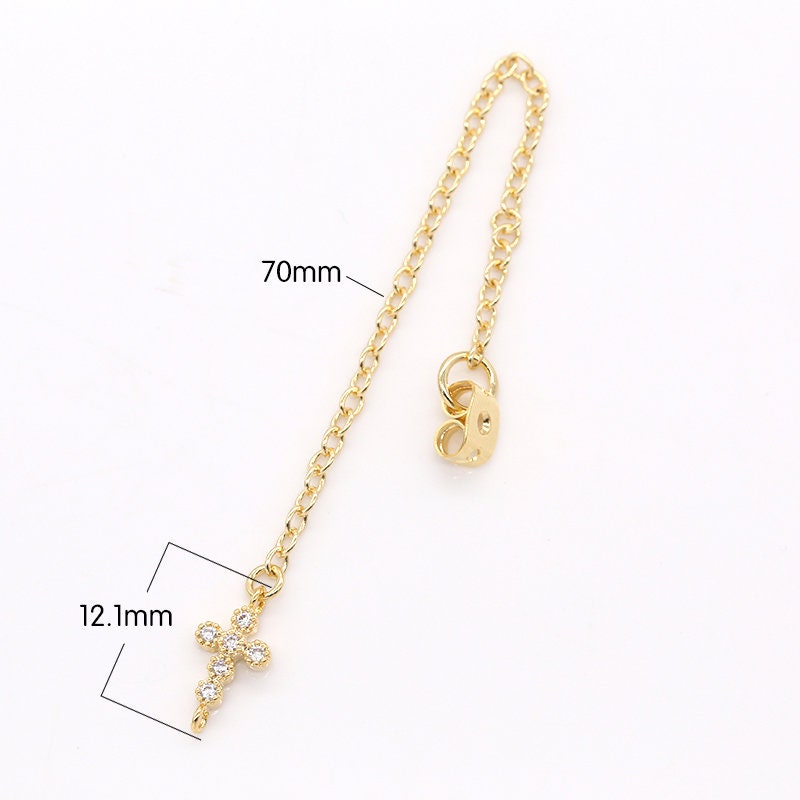 1 pair Cubic Cross Drop Ear Back 70mm long 1mm thick Earring Back Stopper for Earring making components Jewelry findings wholesale, 831