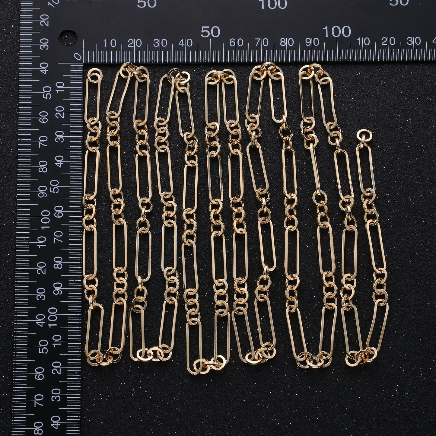 Gold Long Rolo Olympiad Cable Paperclip Chain by Yard, Link Cable Thick Elongate Chain, Bold Wholesale bulk Roll Chain, Roll-247