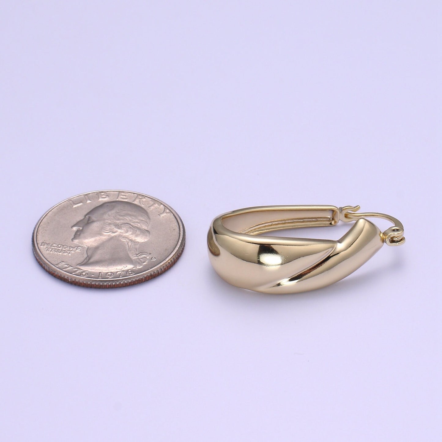 14K Gold Filled Thick Hoops - Gold Thick Hoop Earrings - Bold Thick Hoops - Light Weight Hoops P090