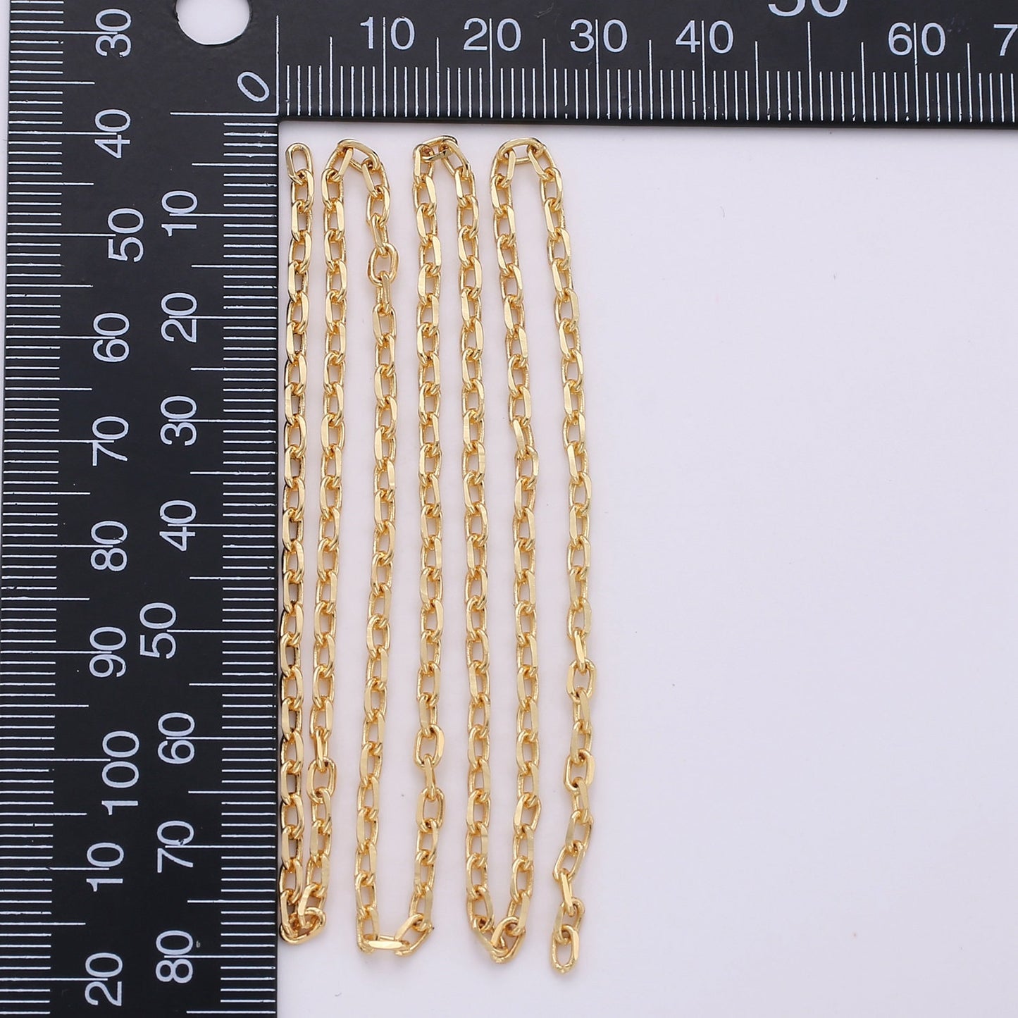 Gold Rolo Cable Chain by Yard, Oval Link Chain, Wholesale bulk Roll Chain for DIY Jewelry , Thickness 2.6 mm,159