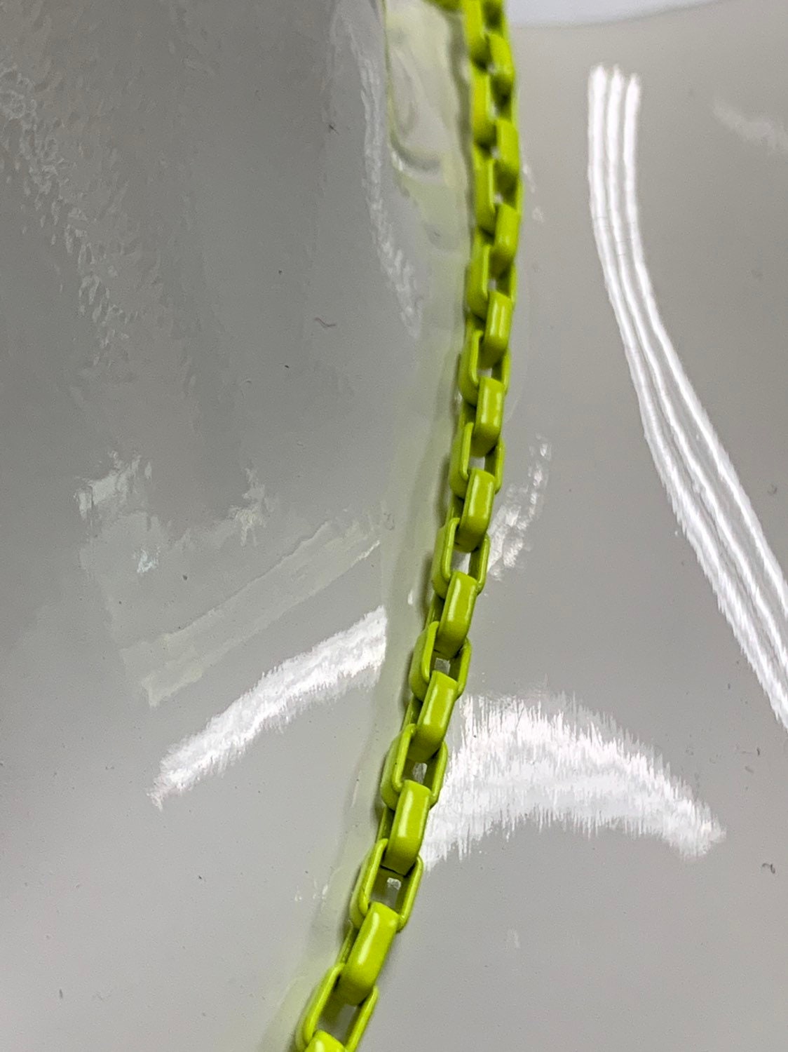Black,Light Blue,Fuchsia,Green and Orange Color Fancy Enamel Link Rolo Cable Chain by Yard, Square Link Chain by Yard, 2.7mm, Roll-541 ~ 545