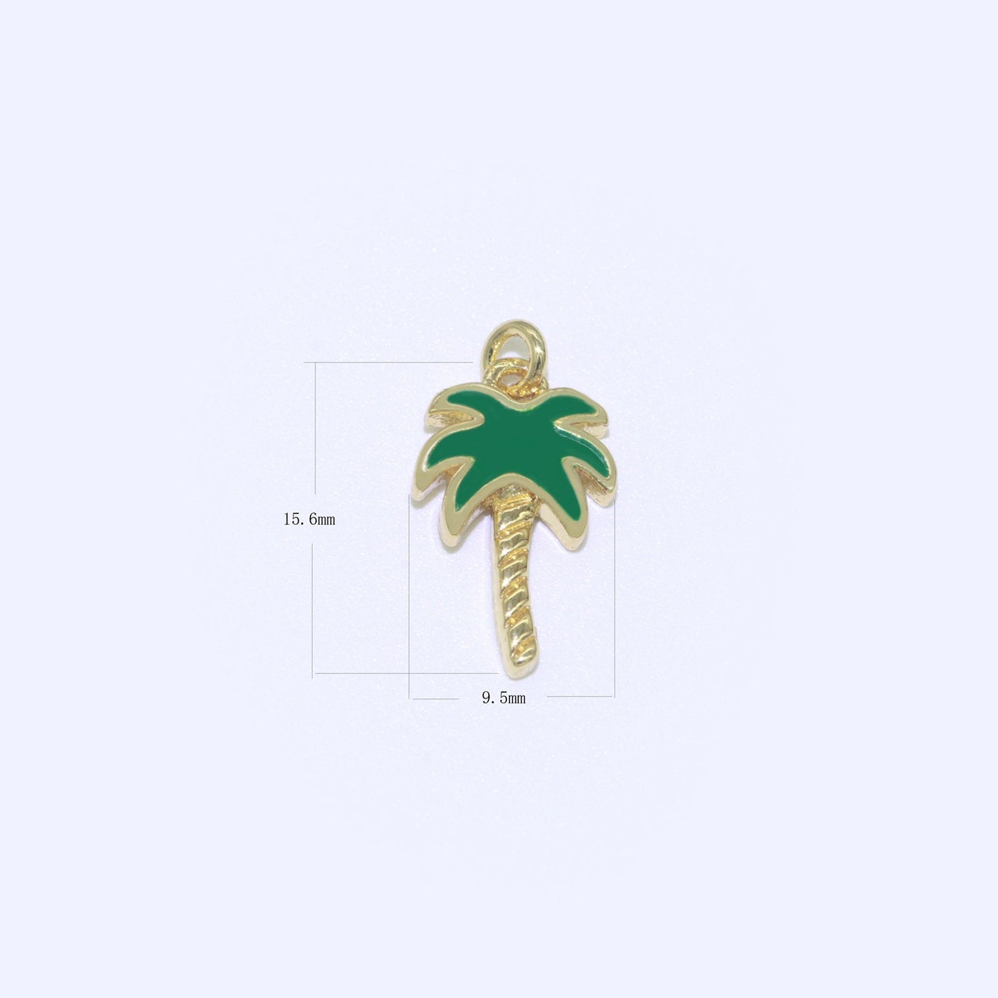 Dainty Palm Tree Charm Green Enamel Tiny Tree Pendant for Bracelet necklace earring Supply M-403
