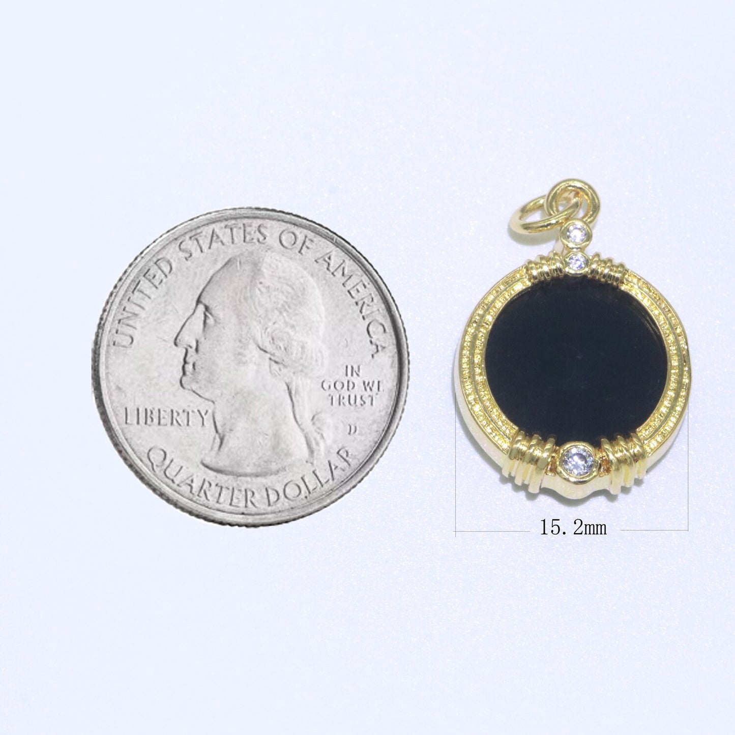 Natural Gemstone charms, 15.2mm Round Coin pendant, Gold Filled pendant Onyx, Malachite, Quartz, Amethyst, Amazonite, Rubi Previous Stone