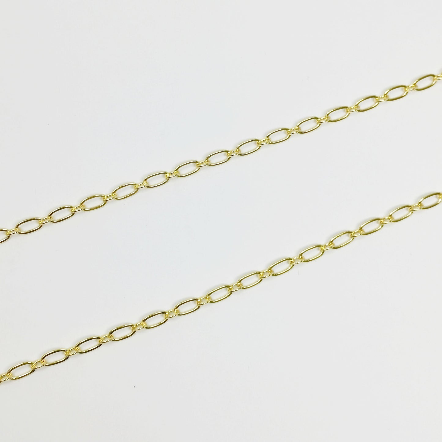 Gold Oval Chain by Yard, O Link Chain, Rolo Wholesale bulk Roll Chain for Bracelet, Necklace, Anklet Jewelry Making, 368