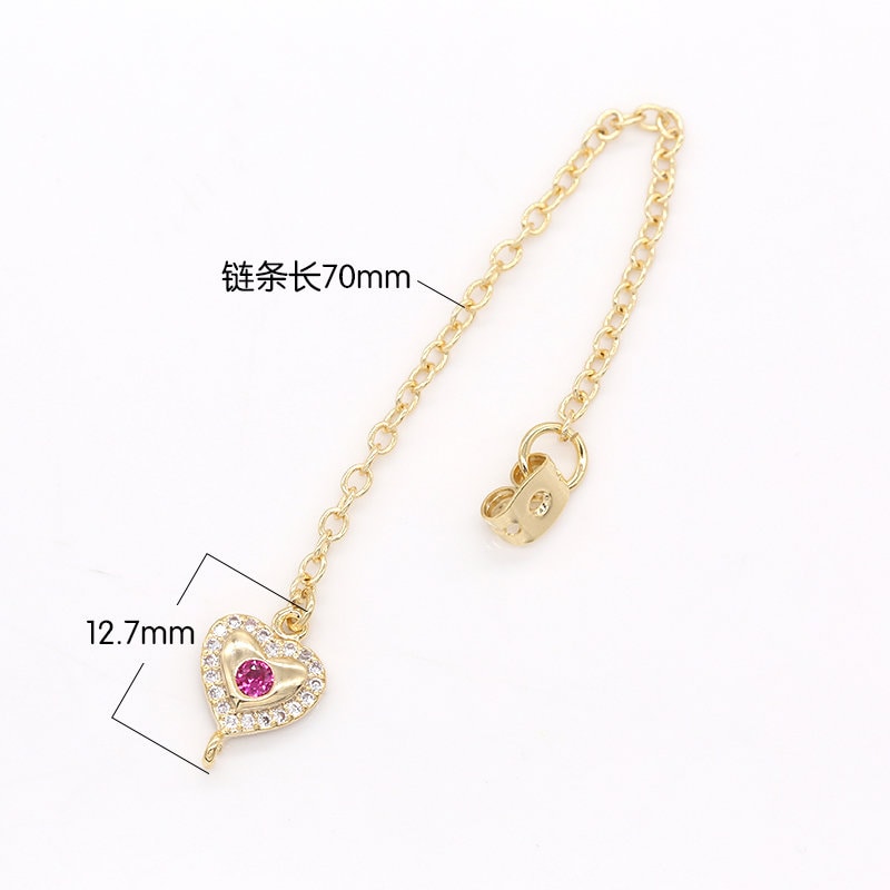 1 pair Cubic Heart Drop Ear Back 70mm long 1mm thick Earring Back Stopper for Earring making components DIY Jewelry findings wholesale -827