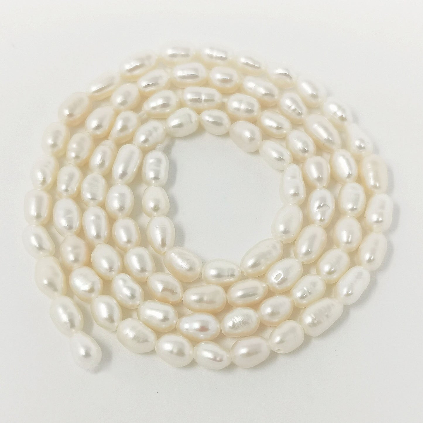 Tiny Natural White Oval Rice Freshwater Pearl Beads Awesome Luster Quality Genuine Cultured Freshwater Small Pearls 3.3mm-3.5mm AAA WA-036
