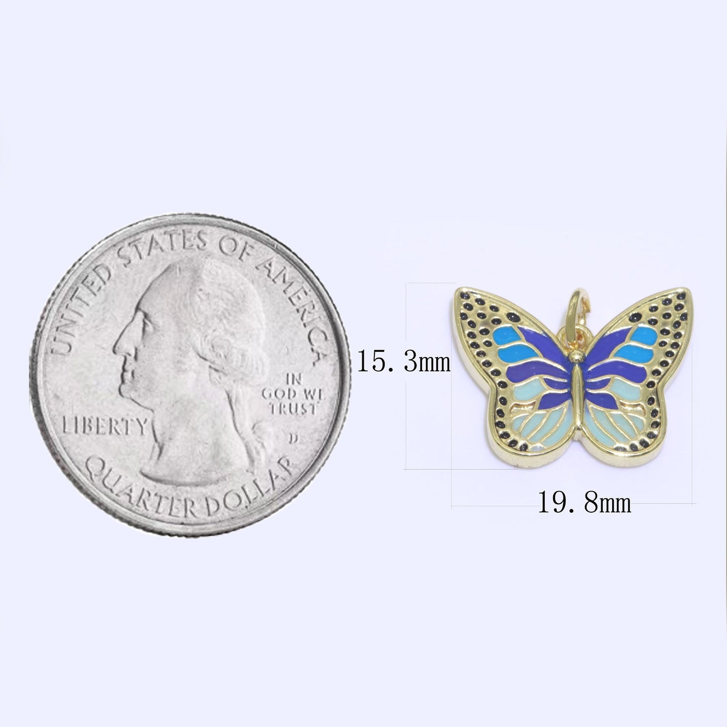 1x Enamel Monarch Butterfly Gold Filled Butterfly Pendant Mariposa Animal Lover Necklace Pendant Charm Designer Colorful Jewelry Making