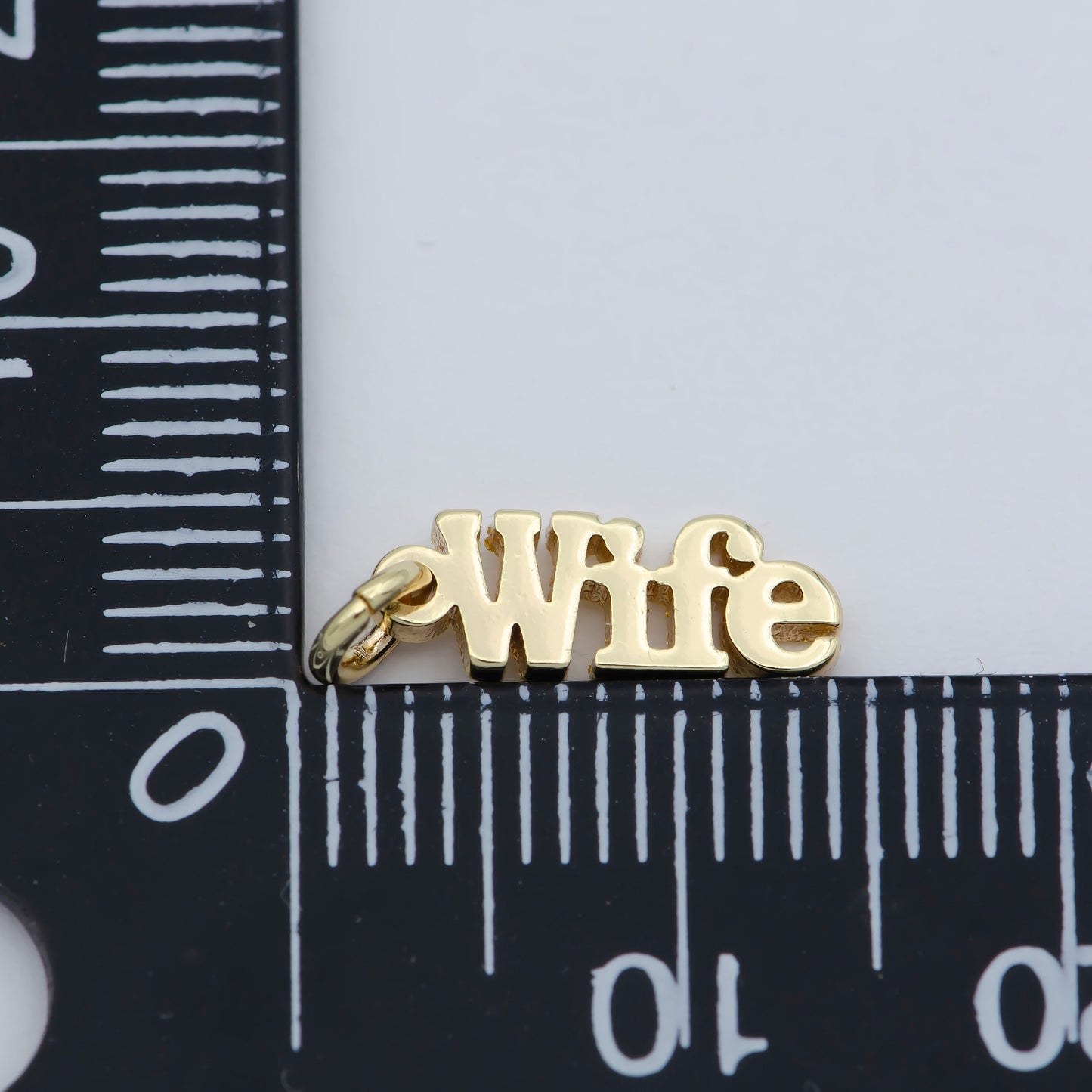 Dainty 14k Gold Filled Wife Charm for Bracelet Necklace Earring Component Diy Jewelry Making Supply Word Charm Minimalist Jewelry M-371