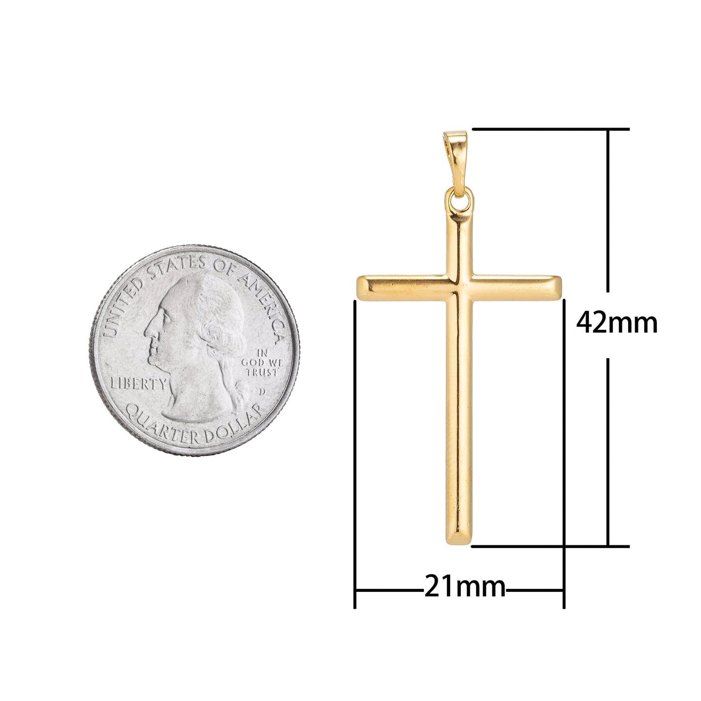 Minimalist Cross Charm 18K Gold Filled Cross Charm Dainty Cross Pendant Religious Jewelry for Earring Necklace Making supplies
