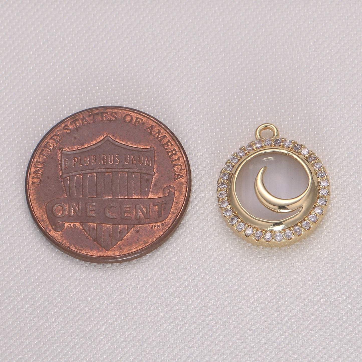 Mini Micro Pave Round Charm Gold Cubic Dangle charm for Bracelet Necklace Earring