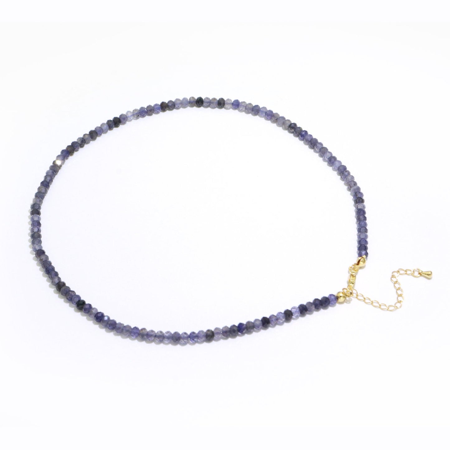 Amethyst stone bead Necklace Faceted 3.3mm Roundell Shape bead gorgeous natural Dark Purple gemstone Necklace with Lobster Clasp WA-257
