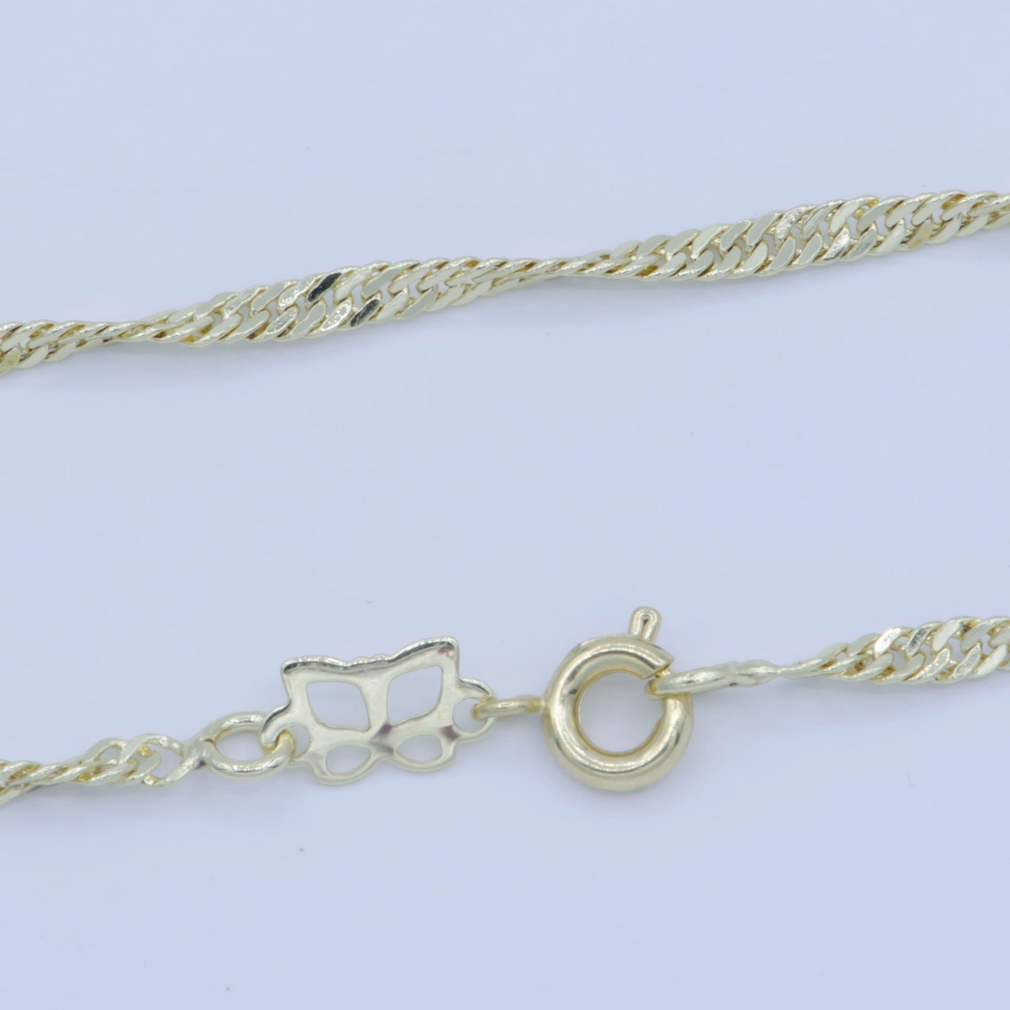 1pc 17.7'' Ready to Use Gold Singapore Necklace Chain, Layering Spiral Chain Dainty Necklace, Perfect for Pendant Necklace, WA-228