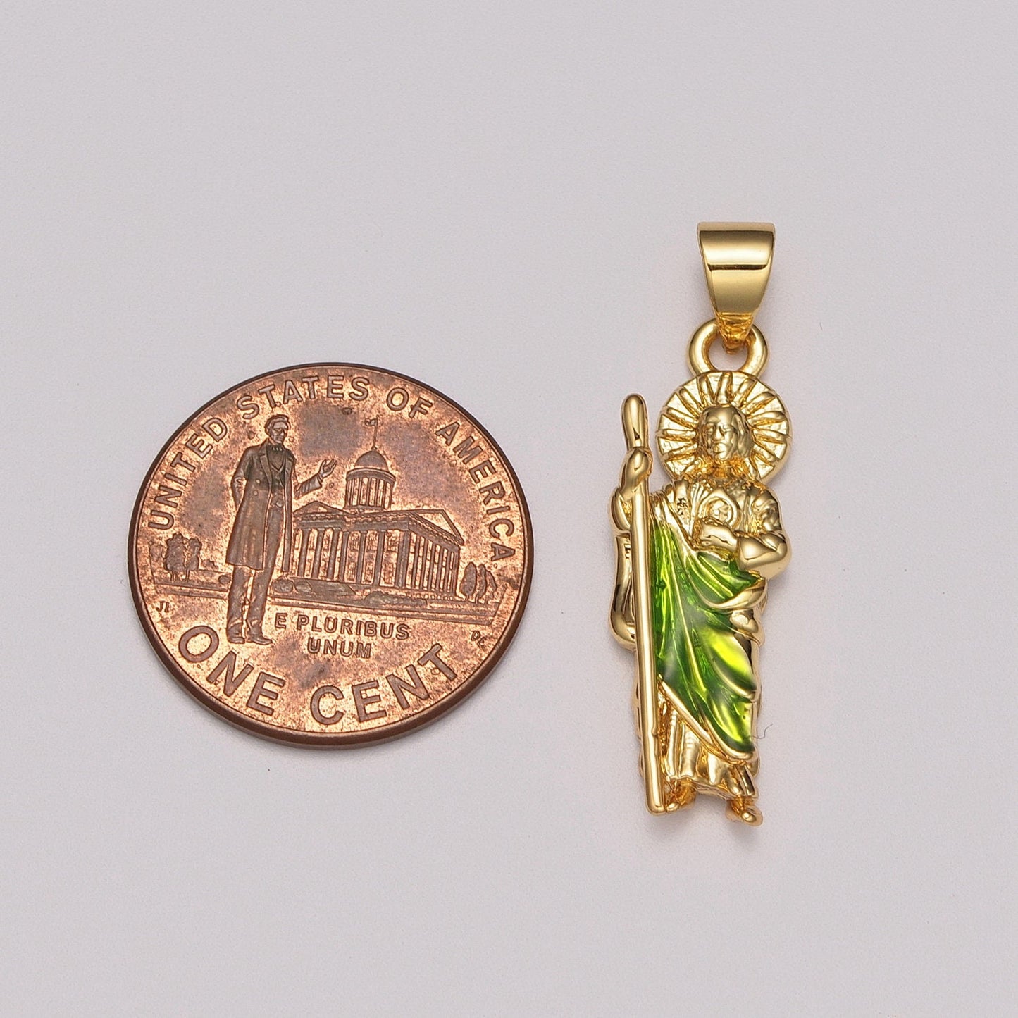 18K Gold Filled Saint Jude pendant Hope Saint Judas Religious Charm Necklace Catholic Jewelry Making Patron Saint of Hopeless Cause,N-549