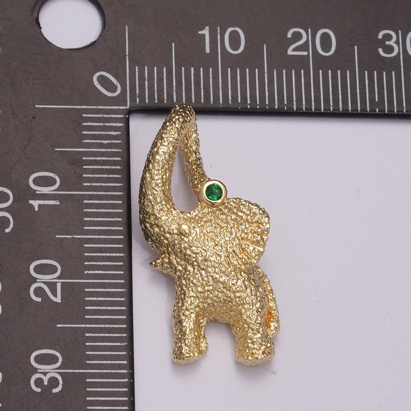 Gold Filled Circus Elephant Pendant Charm, Green CZ Pendant Charm Wild Animal Charm Safari Pendant, For DIY Jewelry Making E-609, E-610
