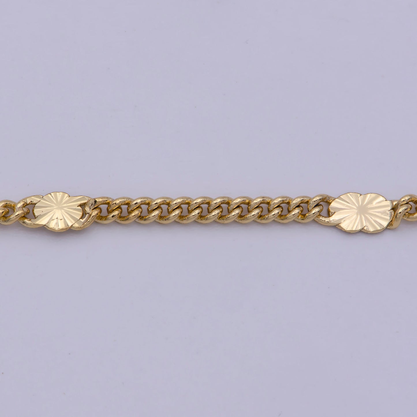 1pc 19.5'' Ready to Use Gold Cuban Curb Necklace Chain, 2.5mm Sunburst sequence Curb Chain Necklace, Lobster Clasp, Width is 1.6mm,WA-462