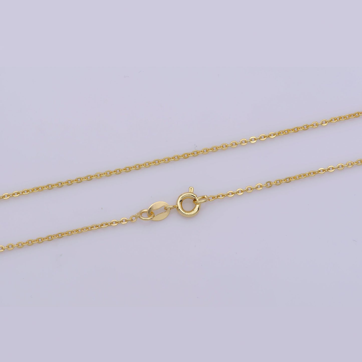 1pc 17.7'' Ready to Use Gold Rolo Necklace Chain, Layering Box Rolo Chain Dainty Necklace, For Pendant Charm Necklace Making, WA-276