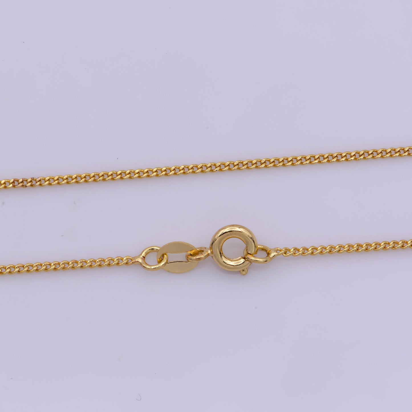1pc 17.7", 1,2mm Dainty Gold Cuban Curb Necklace Chain,Chiseled Curb Chain Bold Necklace, For Pendant Charm Necklace, WA-386