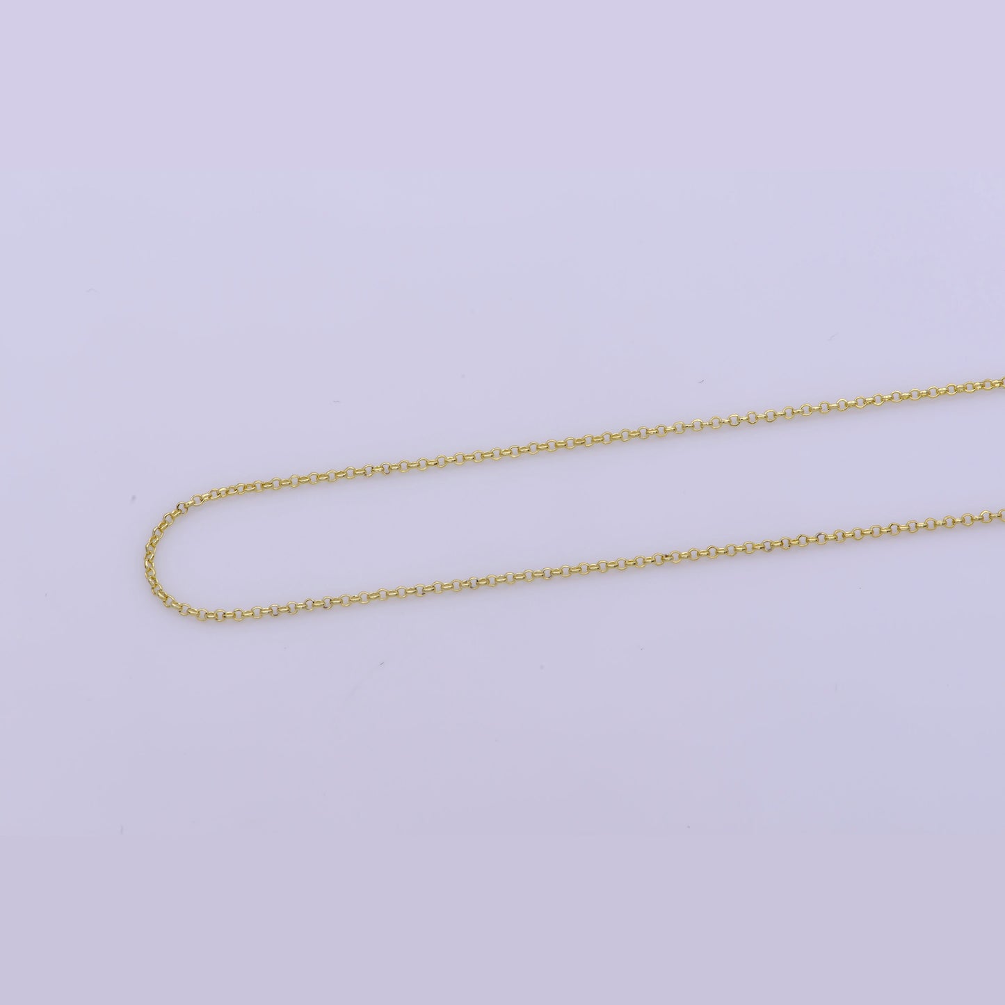 1pc 17.7" Ready to Use Gold Rolo Necklace Chain, Layering Rolo Chain Dainty Necklace, For Pendant Charm Necklace Making, WA -388