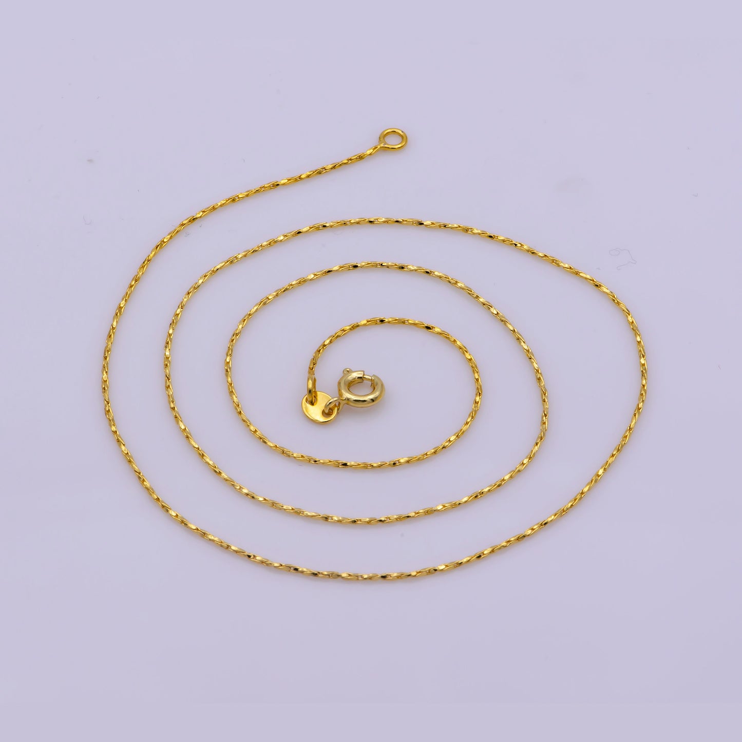 1pc 17.7'' Cross Twist Chain Gold Wheat Necklace Chain, Layer Fox Tail Chain Dainty Necklace, For Pendant Charm Necklace Making, WA-396