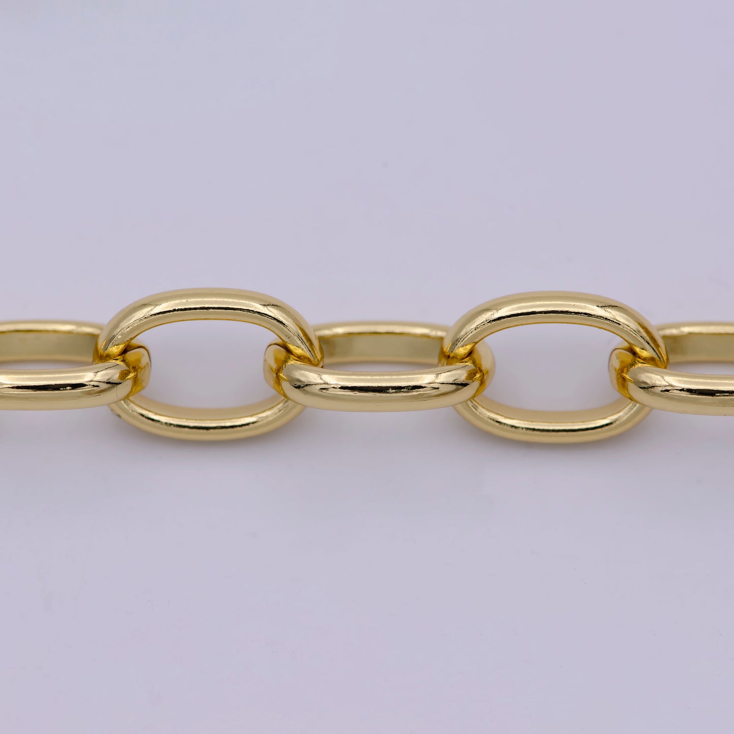 Oval Paperclip Chain Gold by Yard, Oval Link 9.4mmx 12.7mmx2.5mmx 1.6mm(t), Paper Clip Link for DIY Craft, Roll-570