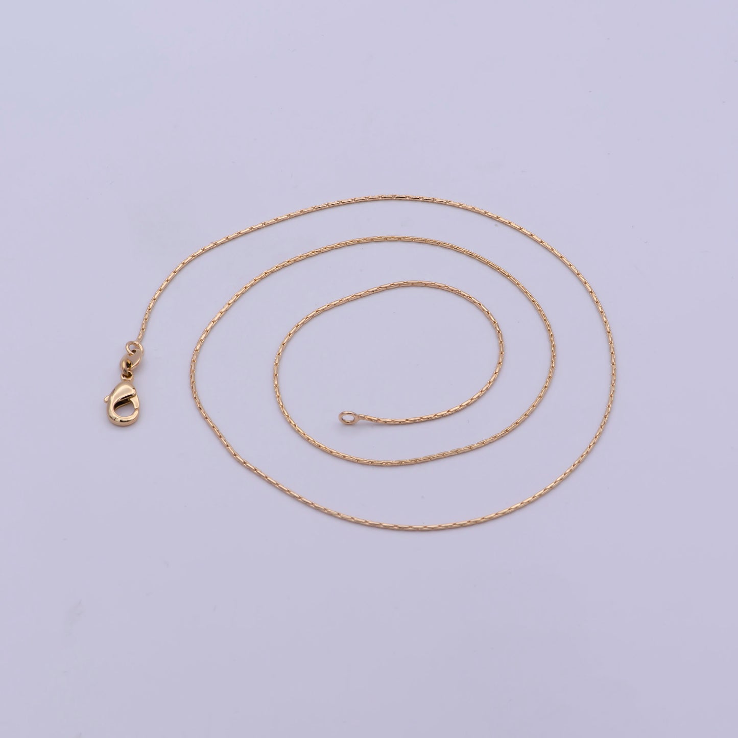 1pc 17.9'' Rectangular box Chain Gold Wheat Necklace Chain, Layer Fox Tail Chain Dainty Necklace, For Pendant Charm Necklace Making, WA-476