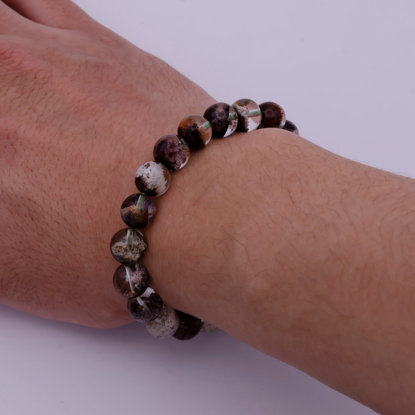 Handmade Bracelet 10mm Phantom Quartz Natural stone Beads,Jewelry gemstone,Sahasrasa Crown chakras Leo-1603-11
