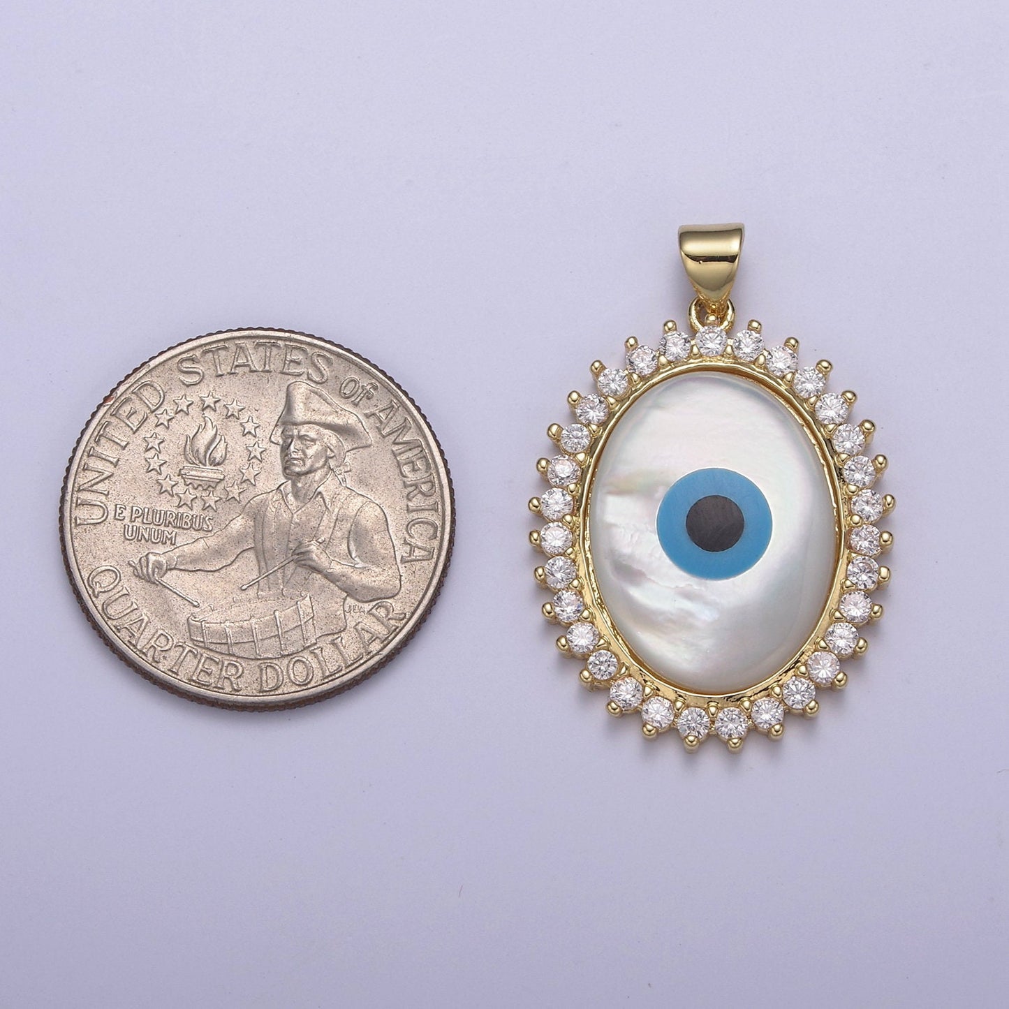 24K Gold Filled Evil Eye Pendant Encrusted with Cubic Zirconia CZ, Eye of Ra Pendant For DIY Jewelry Necklace Making H-831