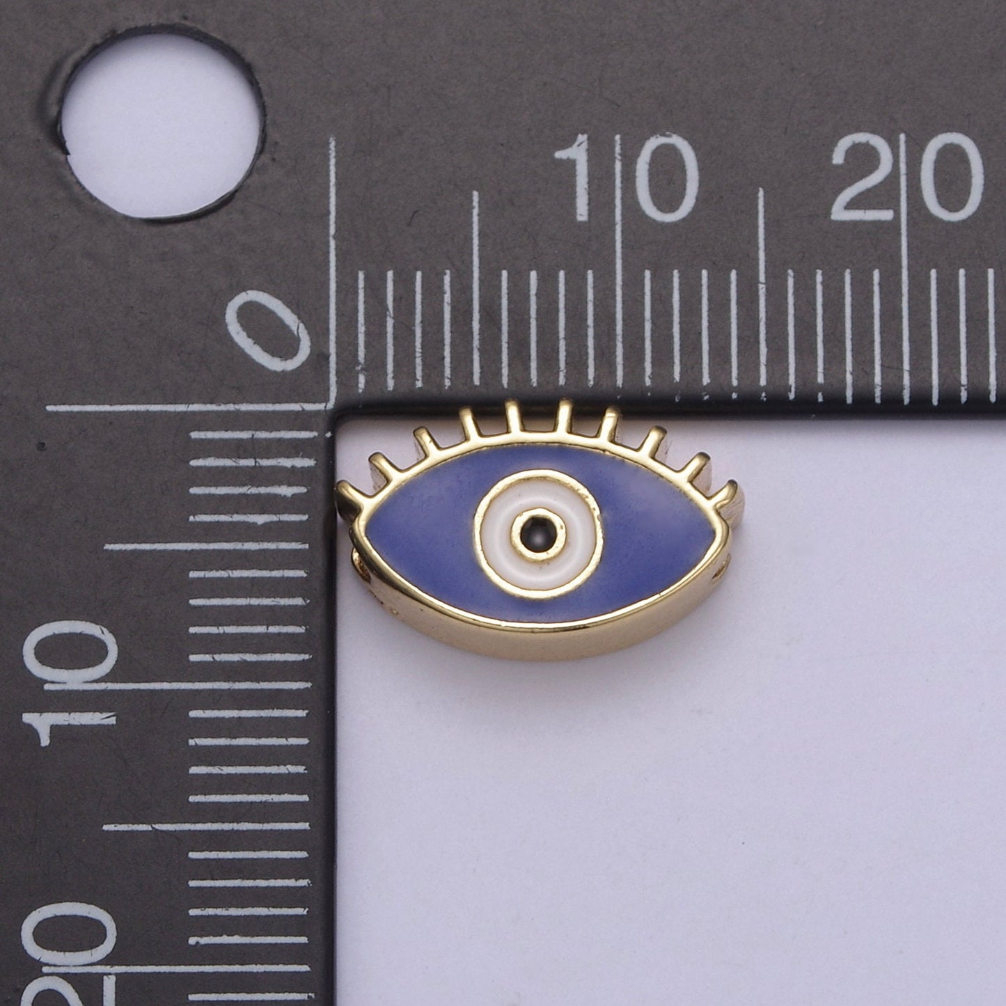 13.7X8.5mm Black Blue White Evil Eye Enamel Bead, 14K Gold Bead for Bracelet Necklace Supply Large Hole Beads B-755, B-756, B-759