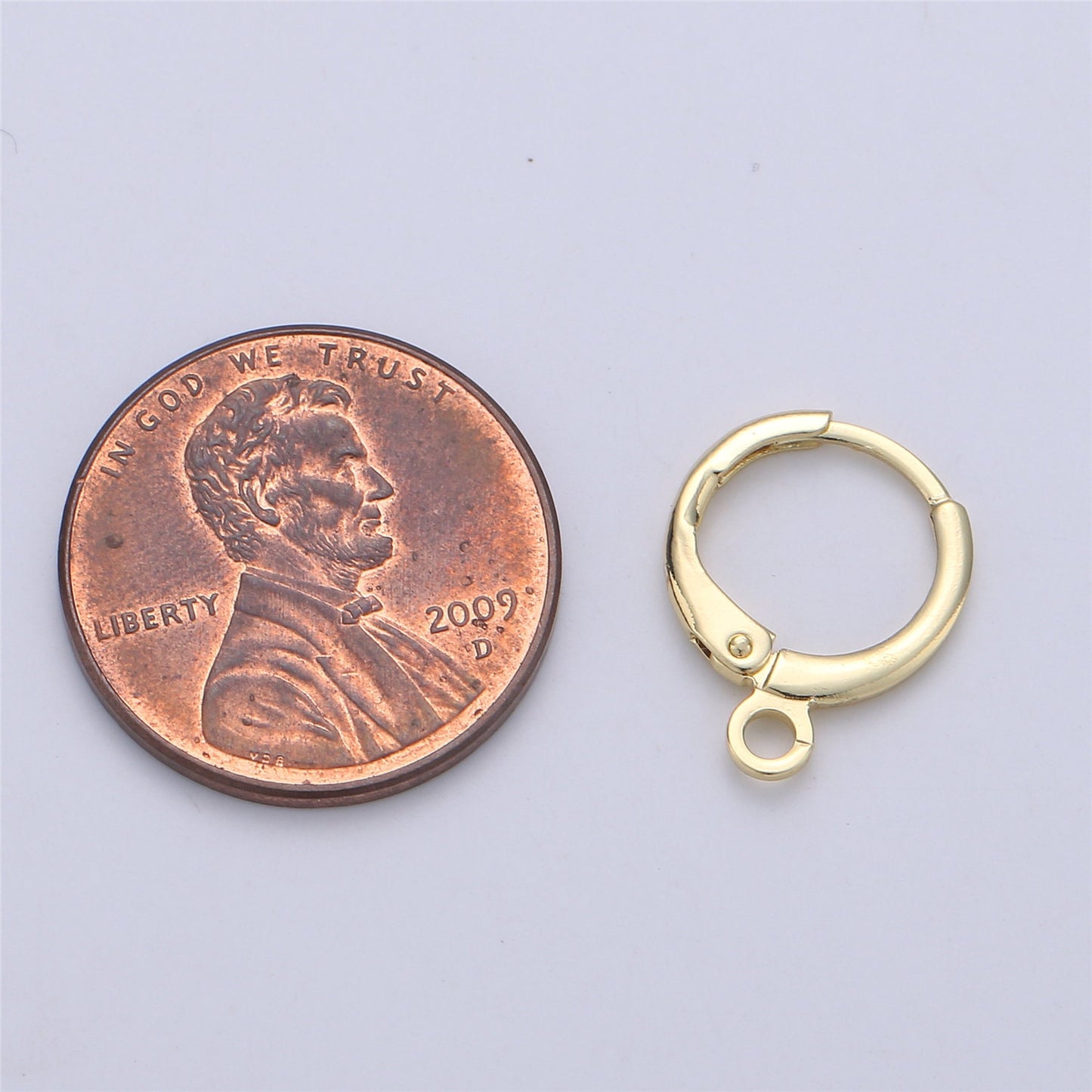 Simple Round 10mm One Touch Earring jewelry Making, Earring supplies 24K Gold Filled huggie hoop earring with Open Link for Charm