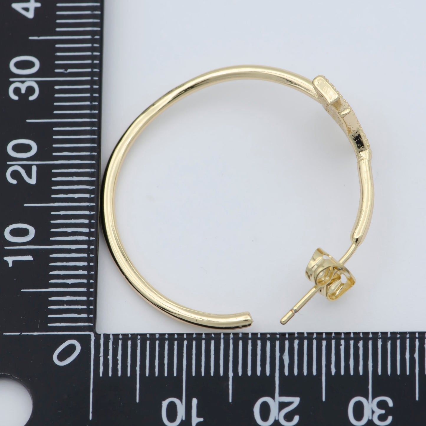 30 mm Simple Light Hoops 14K Gold Filled Star Hoop Gold Earrings for DIY Earring Craft Supply Jewelry Making T-307