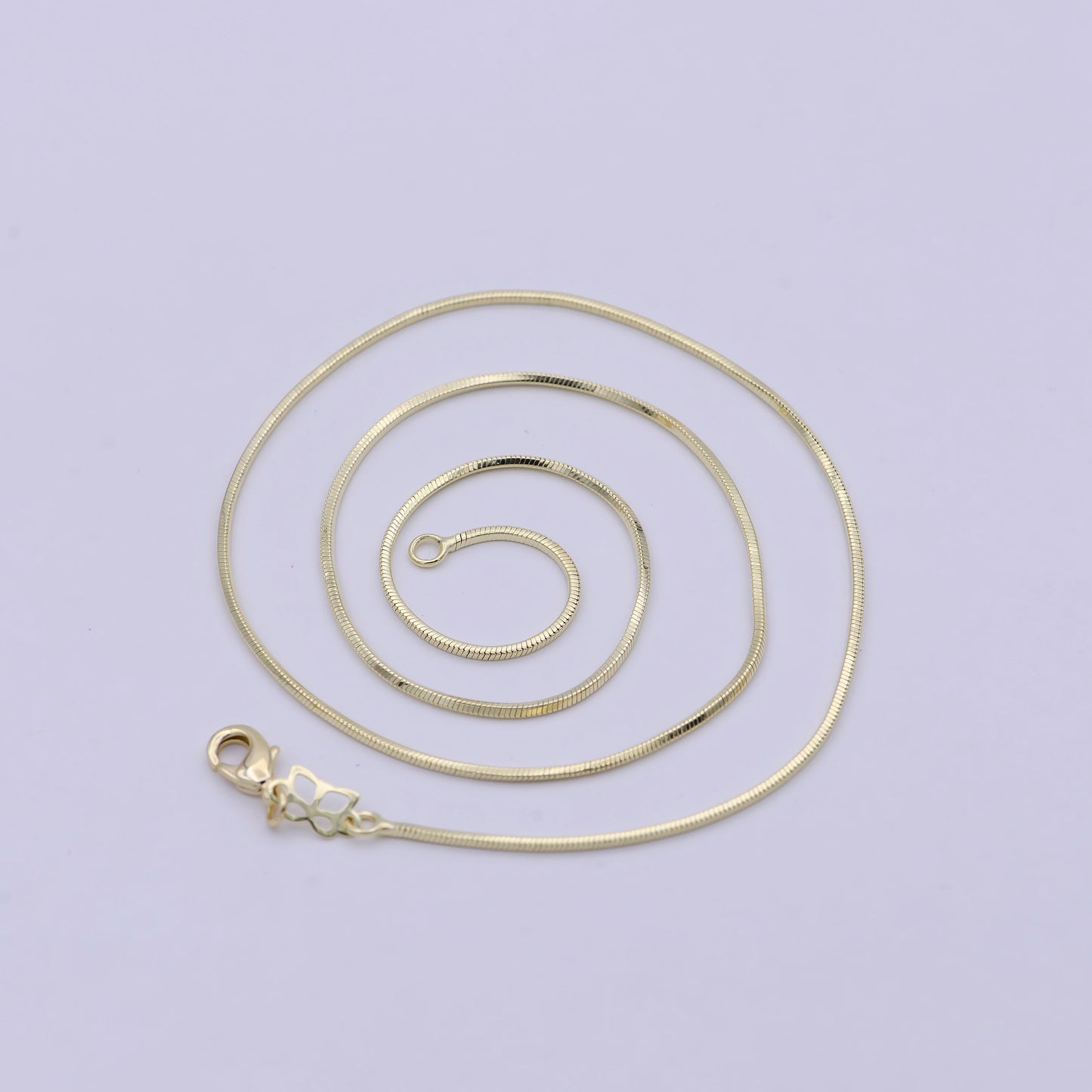 Dainty Gold Snake Chain 1 MM Round 17.7" Ready To Wear Chain Wholesale Necklace WA-752