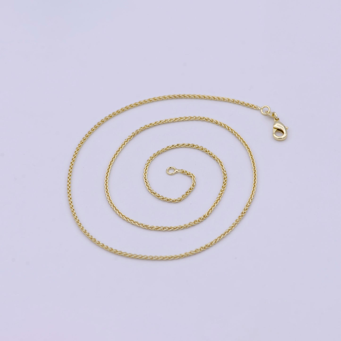 14K Gold Filled Wheat Chain Foxtail Chain Necklace, Men Ladies Gold Chain, Trending Gold Chain Necklace WA-755
