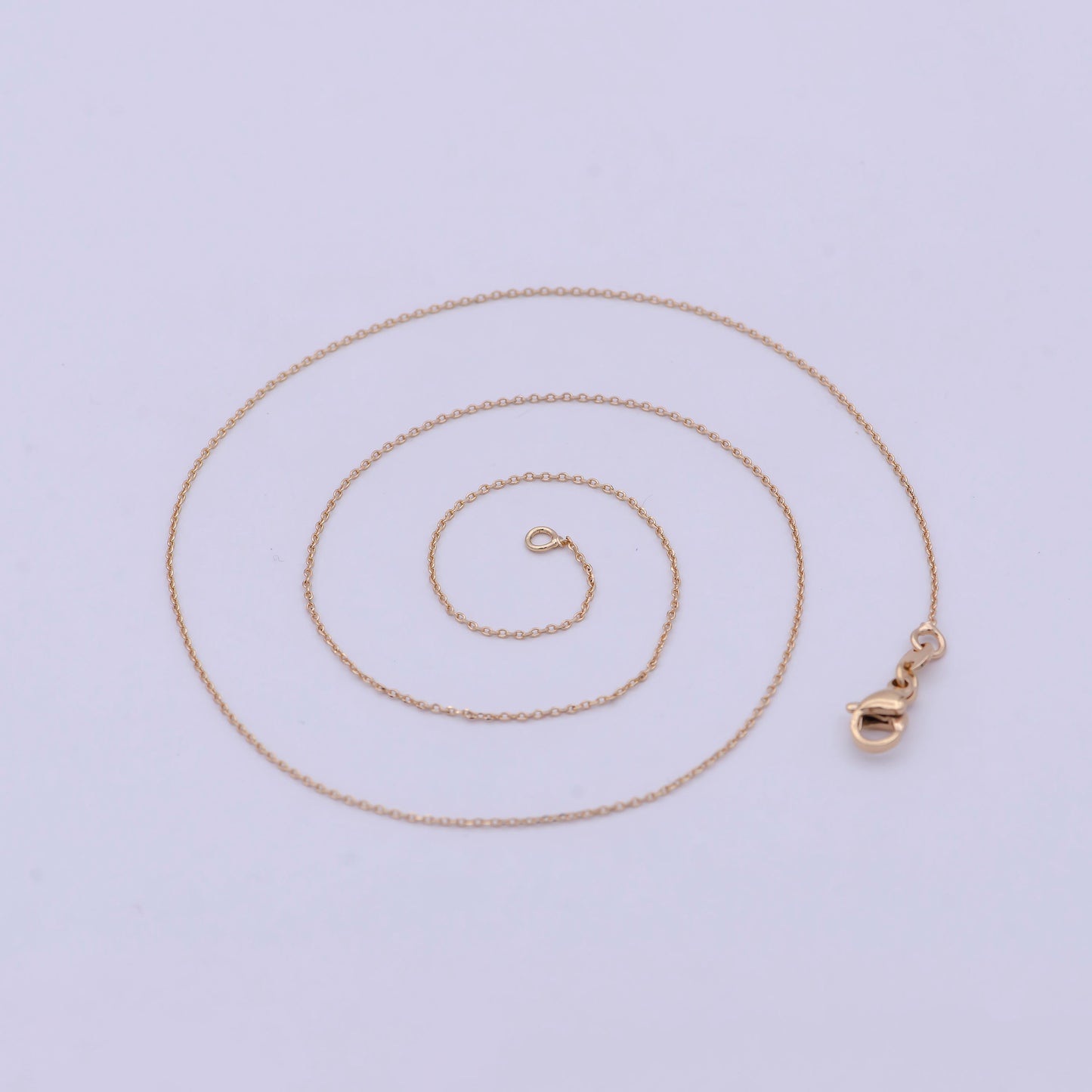 Fine 18K Gold Filled Cable Chain Necklace Link chain necklace 17.5 inch Ready to Wear WA-758