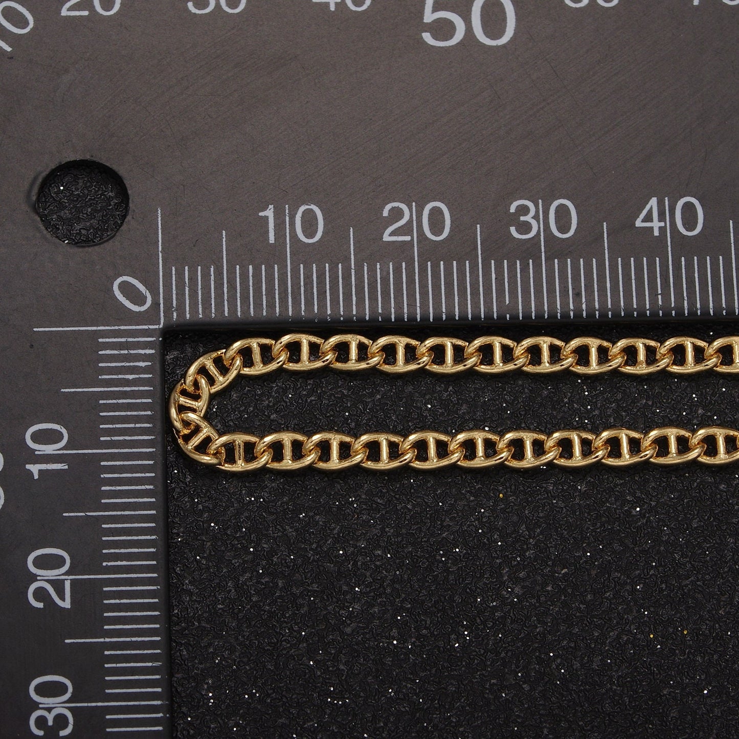 24K Gold Filled Anchor Chain by Yard, Mariner Anchor Chain by Yard, Wholesale Bulk Chain For Jewelry Making, Width 3.2mm, 625