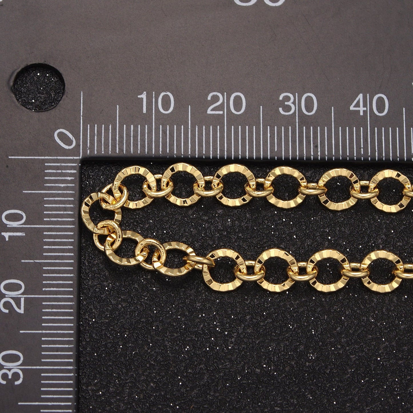 24K Gold Filled Sunburst Unique Rolo Chain, Width 6mm Silver & Gold Chain by Yard, Wholesale Bulk Roll Chain For Jewelry Making, 642