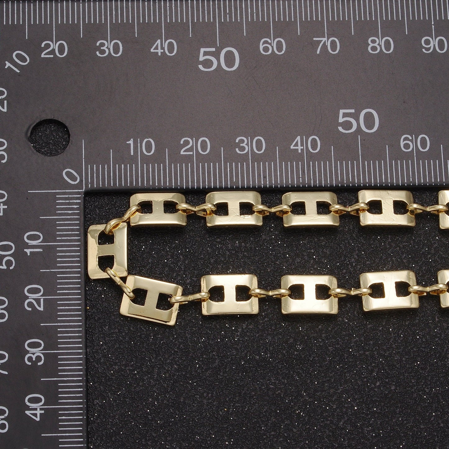 24K Gold Filled Rectangular Anchor Chain with Figure Eight Link, Width 7mm Wholesale Bulk Roll Chain For Jewelry Making by Yard, 650