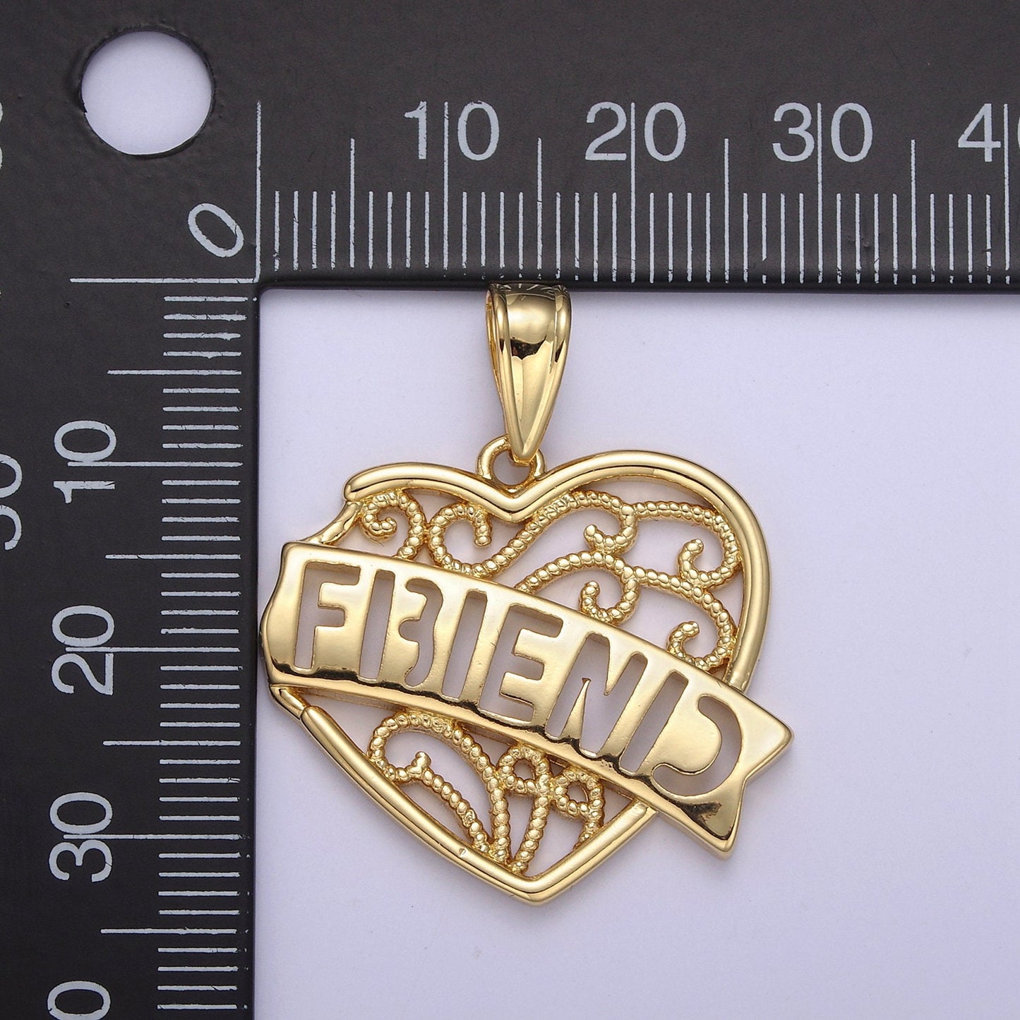 Best Friend 2 Piece Heart Charm Pendant Friendship Set | DIY Jewelry Charm Necklace Bracelet | N-555 N-556