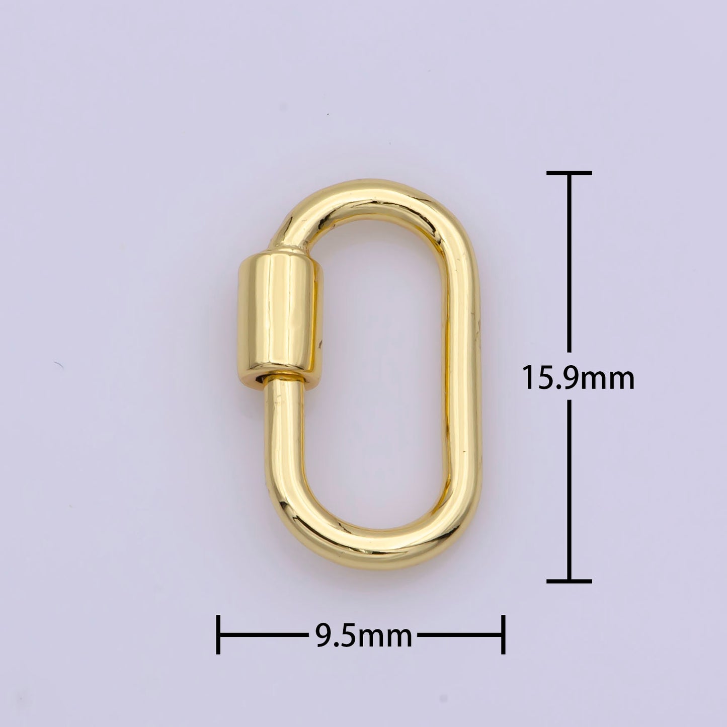 Dainty Carabiner Clasp in Gold Filled - Gold Oval with Screw On Mechanism carabiner clasp Bracelet Clasp 16 mm x 9 mm | L-531